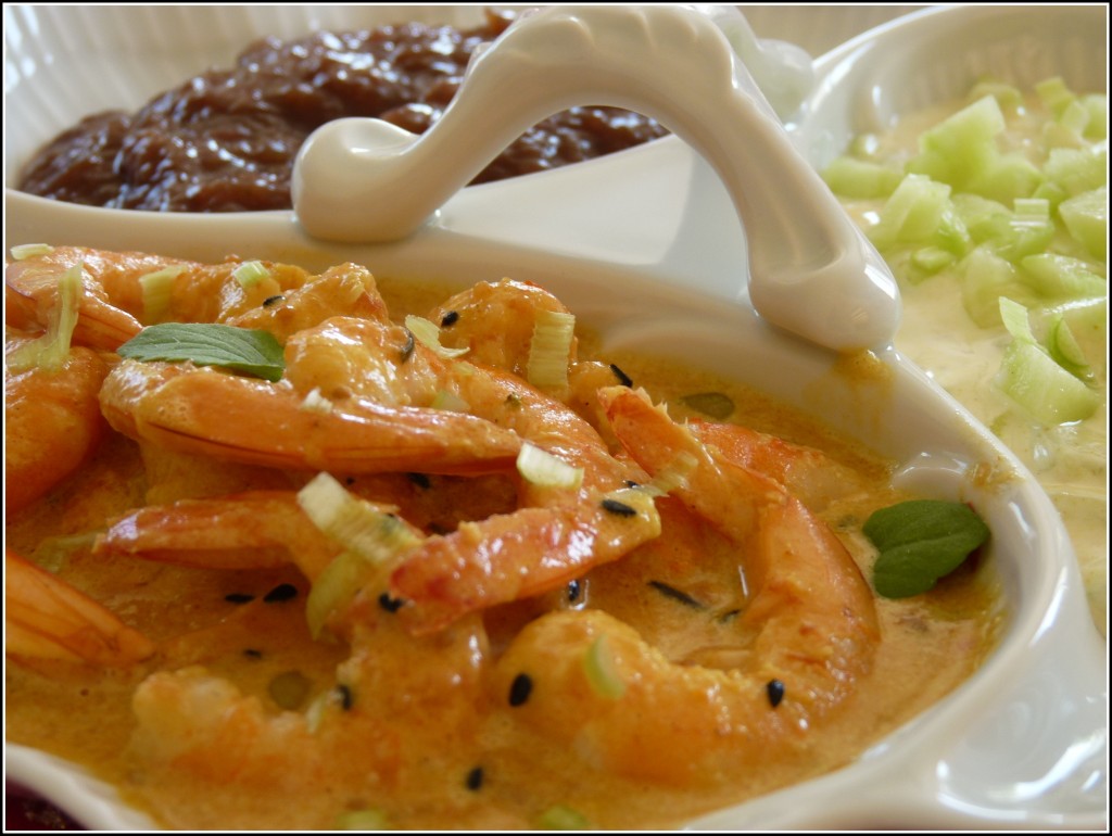 Curry indien de crevettes