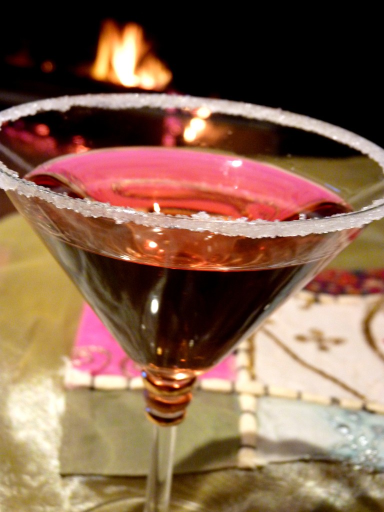 cocktail de Noël au sirop de rose