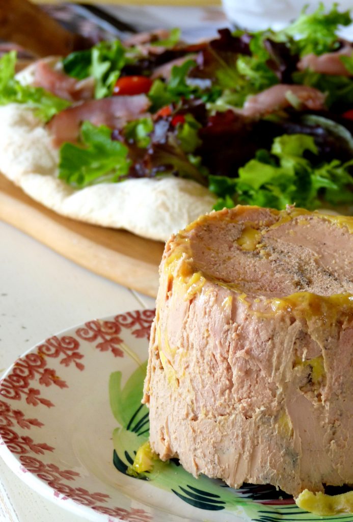pizza-salade au foie gras Labeyrie