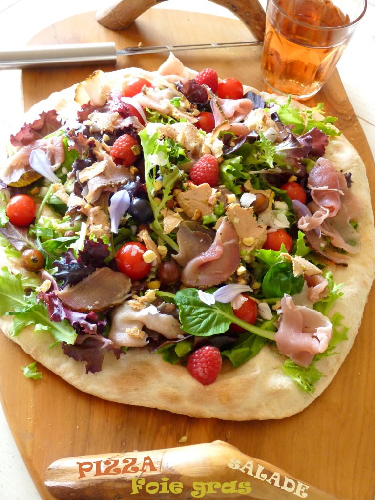 Pizza-salade au foie gras Labeyrie