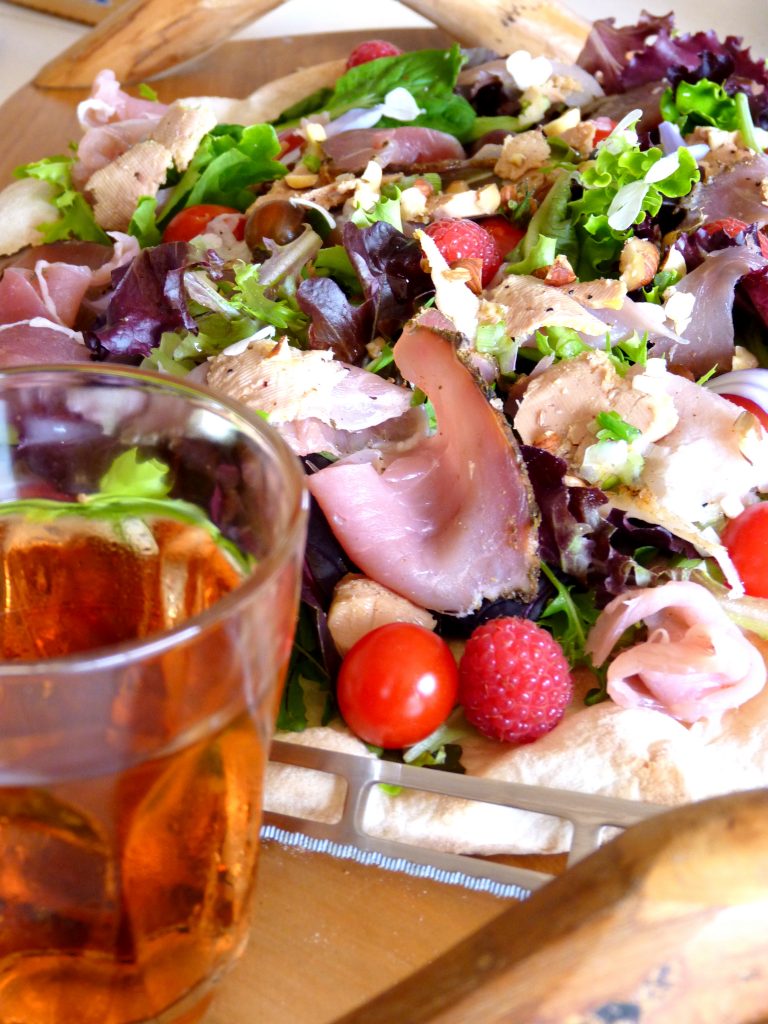 Pizza-salade au foie gras Labeyrie