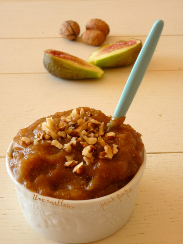 Compotée de figues vanille gingembre aux noix Une cuillerée pour papa
