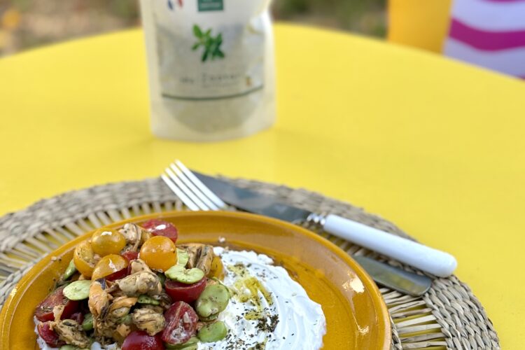 moules et labneh au zaatar