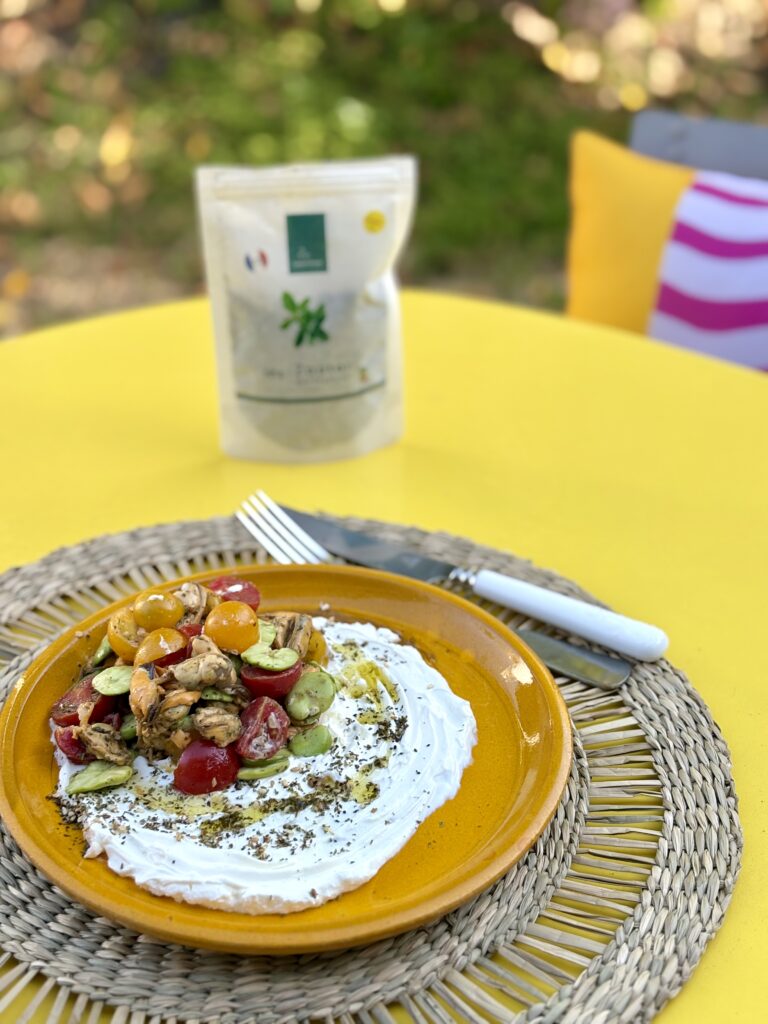 moules et labneh au zaatar