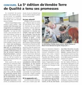 article ouest france concours vendee terre de qualité